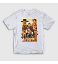 Presmono Unisex Çocuk Beyaz Poster Film The Good The Bad And The Ugly T-Shirt 252478tt