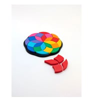 Alvera 3D Baskı Gökkuşağı Mandala Rozet Puzzle Mini (7 Cm) - Renkli Çiçek Deseni Yapboz, Cepte Taşınabilir Zeka Oyunu