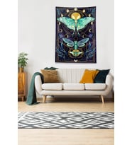 Lacivert Butterfly Kelebek Leke Tutmaz Kadife Kumaş Duvar Örtüsü Duvar Halısı Tapestry (Turkuaz)