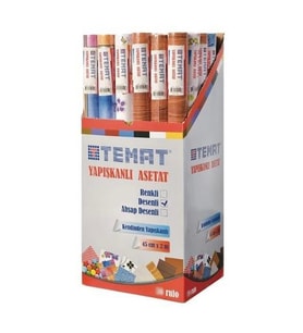 TEMAT YAPIŞKANLI RULO ASETAT 45cmX2M DESENLİ KARIŞIK -159596