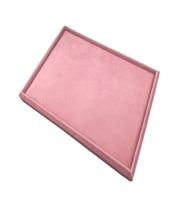 Yerli Üretim Süet Kumaş Pembe Renk 34/24 cm Takı Servis Sunum Tablası