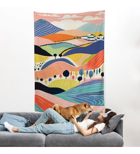 Pastel Tonlardaki Minimalist Duvar Örtüsü-7670