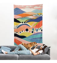 Pastel Tonlardaki Minimalist Duvar Örtüsü-7670