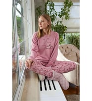 Aydoğan Kadın Bisiklet Yaka TERMAL Pijama Takımı 30021P- 1 Adet (Pembe)