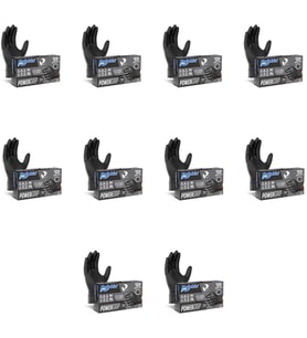 Dolphin Nitril PowerGrip Ekstra Kalın Elmas Dokulu Eldiven Siyah XL Büyük Boy - 50'li 10 Paket