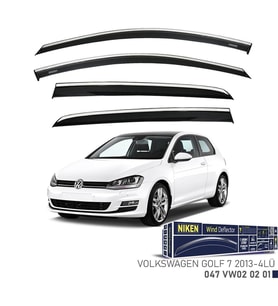 Niken VW Golf 7 Cam Rüzgarlığı Kromlu 4'Lü 2013+ Sonrası