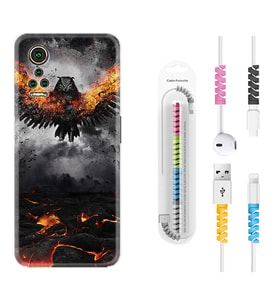 General Mobile GM 21 Pro GM 22 Pro Plus Kılıf Kablo Koruma Spiral Silikon Ateş Kartalı 1766