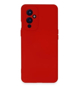 One Plus 9 Kılıf Nano içi Kadife Silikon - Kırmızı