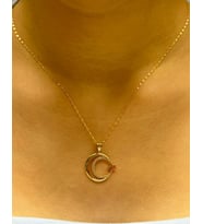 Altın Ay Yıldız Kolye Uçlu Aynalı Zincir