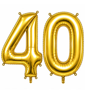 40 Rakam Folyo Balon Altın Rengi (100 cm)