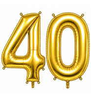 40 Rakam Folyo Balon Altın Rengi (100 cm)