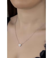 Union Zirconia Kadın Minimal Kalp Gümüş Kolye
