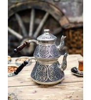 BAKIR ÇAYDANLIK AĞIR İŞLEMELİ GÜMÜŞ RENK (KALAYLI)
