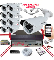 9' lu 5 MP 1940P Sensör 6 Megapiksel Sony Lens Metal Kasa IP Güvenlik Kamerası Seti_BS 748IP
