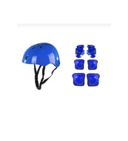 Çocuk Kask Dizlik Dirseklik Kemik Set 7 Parça (Mavi)