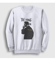 Presmono Unisex Beyaz The King Dizi True Detective Sweatshirt