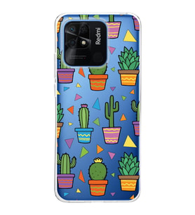 PrintiFy Xiaomi Redmi 10C ile Uyumlu 1mm Slim Fit Water Color 4 Baskılı Şeffaf  Kılıf