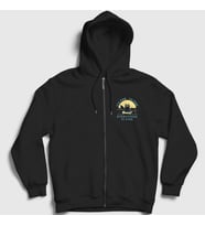Presmono Unisex Siyah Everything Is Fine Cat Kedili Fermuarlı Kapüşonlu Sweatshirt 447360tt