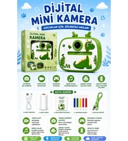 Dinozor Tasarımlı Anında Baskılı Çocuk Fotoğraf Makinesi 1080P Dijital Çocuk Kamerası