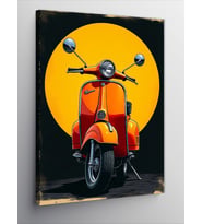 Kanvas Tablo Kırmızı Vespa Scooter