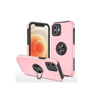 Apple İphone 12 Kılıf Elit Yüzüklü Kapak - Pembe