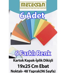 Meteksan 6'lı Büyük Boy (19x25cm) 6'lı Karışık Renkli