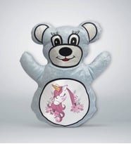BK Gift Unicorn Tasarımlı Mavi Ayıcık Yastık-2