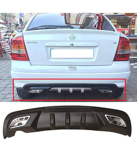 Opel Astra G Difüzör Difizör Siyah + Kare Egzoz Görünüm C Tip 1998 - 2004