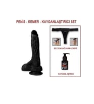 20,5 cm Belden Bağlamalı Realistik Dildo Penis Set