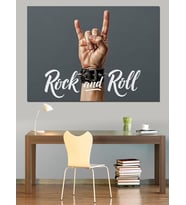 Rock And Roll İşareti Dekoratif Kanvas - Mdf Ahşap Tablo