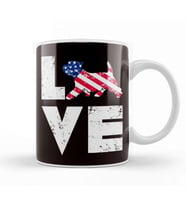 Love West Highland Terrier Westie US American Flag Dog Breed Kupa Bardak Porselen