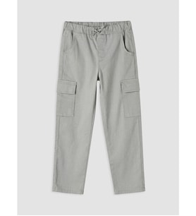 LC WAIKIKI Gri Beli Lastikli Kız Çocuk Kargo Pantolon