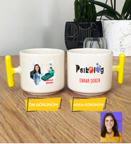 Kişiye Özel Karikatürlü Psikolog Hediye T Kupa Bardak Kadın Psikologa Tıp Bayramı Hediyesi (Sarı)