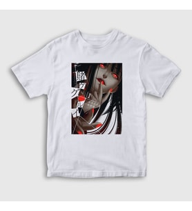 Presmono Unisex Çocuk Beyaz Yumeko Anime kakegurui T-Shirt 240121tt (Beyaz)