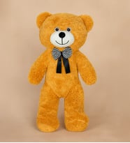 50 cm Peluş Ayı – PapyonDetaylı Sevimli Oyuncak Ayı (Kahverengi)