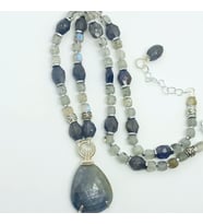 1994 Safir Labradorit İyolit el yapımı kolye