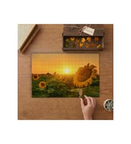 Ayçiçeği - Günbatımı Tasarımı 240 parça Ahşap Puzzle Ahşap Kutuda MP08477