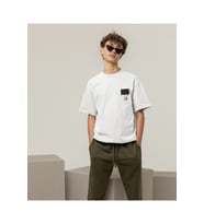 Drip Panda Baskılı Oversize Erkek Tişört (Beyaz)