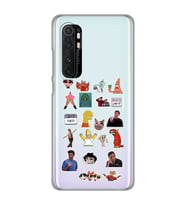 Xiaomi Mi Note 10 LITE Uyumlu Sticker Tasarımlı Şeffaf Telefon Kılıfı