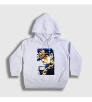 Presmono Unisex Çocuk Beyaz Jotaro Kujo V2 Anime Jojo Kapüşonlu Sweatshirt 322352tt