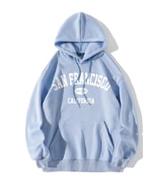San Francisco Baskılı Oversize Sweatshirt (Bebe Mavi)