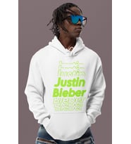 Justin Bieber Baskılı Unisex Oversize Şarkıcı Hoodie