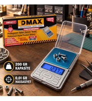 DMAX Dijital Hassas Terazi 200 gr Kapasiteli 0,01 gr Hassasiyet LCD Ekranlı Cep Terazisi