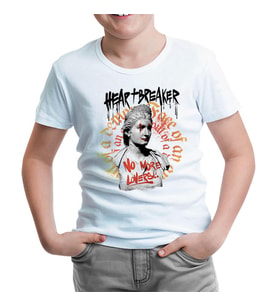 Statue with a Heartbreaker Quote Beyaz Çocuk Tshirt