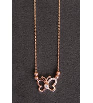 Bella Gloria Kelebek Rose Gümüş Kolye (TGK0154)