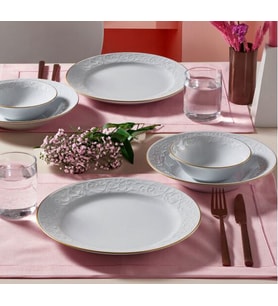 Güral Porsel en Bahar Dalı Yaldızlı 6 Adet 20cm Pasta Tabağı