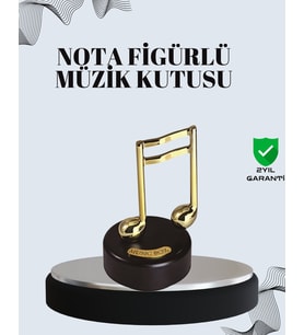 Northcity Nota Figürü Müzik Kutusu Melodious Model - Altın Detaylı Zarif Hediye ve Dekor