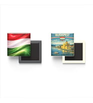 Buzdolap Magnetleri - Macaristan Bayrağı ve Budapeşte Retro Tema - 2'li Set Magneti