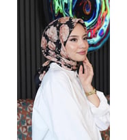 Lotus Desen Açık Pembe Soft Pamuk Eşarp (Standart)