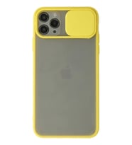 Newface Apple iPhone 11 Pro Max Kılıf Palm Buzlu Kamera Sürgülü Silikon - Sarı
